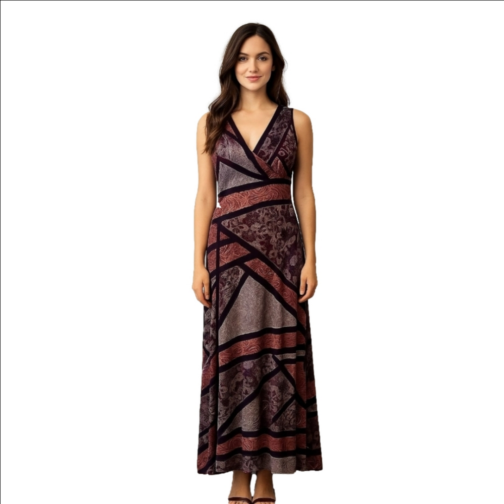 J. Jill Elegant Burnout Velvet Maxi Women's Dress, Size 12P